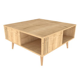 Hanah Home Mesa de Centro Roble 89.6 x 89.6 x 46.5 cm